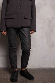 Брюки комбинированные с кожей - Брюки комбинированные с кожей