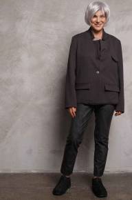 Пиджак свободный с длинным рукавом - Пиджак свободный с длинным рукавом