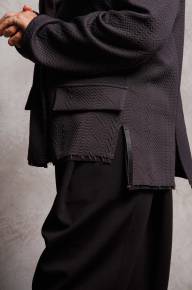 Пиджак свободный с длинным рукавом - Пиджак свободный с длинным рукавом