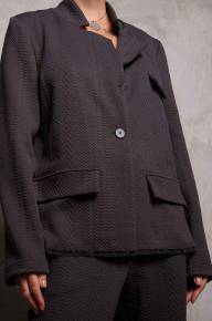 Пиджак свободный с длинным рукавом - Пиджак свободный с длинным рукавом