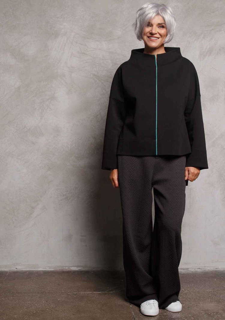 Джемпер с дублированным воротом