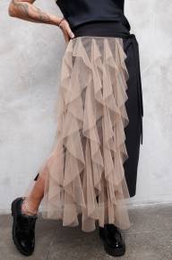 Юбка бохо со съемным  фартуком из фатина - Юбка бохо со съемным  фартуком из фатина