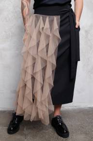 Юбка бохо со съемным  фартуком из фатина - Юбка бохо со съемным  фартуком из фатина