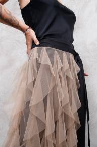 Юбка бохо со съемным  фартуком из фатина - Юбка бохо со съемным  фартуком из фатина