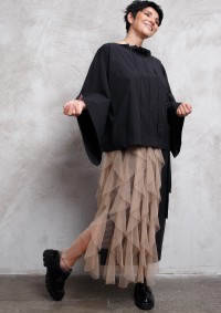 Юбка бохо со съемным  фартуком из фатина