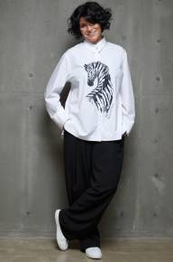 Рубашка с принтом "Зебра" - Рубашка с принтом "Зебра"