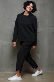 Брюки бойфренды с асимметричным низом - Брюки бойфренды с асимметричным низом