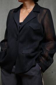 Пиджак свободный с длинным рукавом - Пиджак свободный с длинным рукавом
