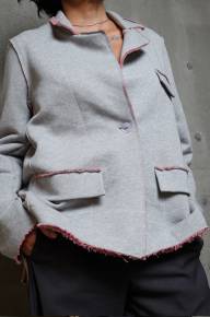 Пиджак свободный с длинным рукавом - Пиджак свободный с длинным рукавом