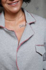 Пиджак свободный с длинным рукавом - Пиджак свободный с длинным рукавом