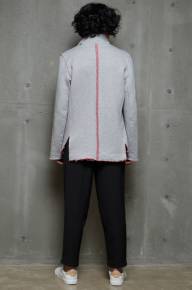 Пиджак свободный с длинным рукавом - Пиджак свободный с длинным рукавом