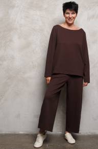 Джемпер с горловиной лодка и атласным кантом - Джемпер с горловиной лодка и атласным кантом