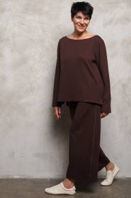 Джемпер с горловиной лодка и атласным кантом - Джемпер с горловиной лодка и атласным кантом