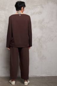 Джемпер с горловиной лодка и атласным кантом - Джемпер с горловиной лодка и атласным кантом